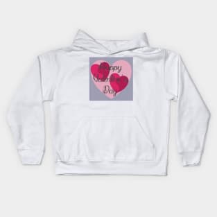 Happy Valentine's day greeting card with hearts background. Kids Hoodie